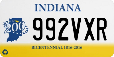 IN license plate 992VXR