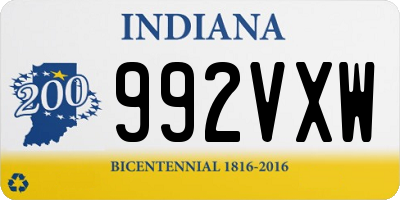 IN license plate 992VXW