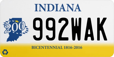 IN license plate 992WAK