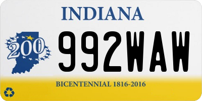 IN license plate 992WAW