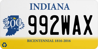 IN license plate 992WAX