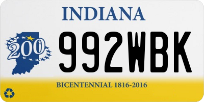 IN license plate 992WBK