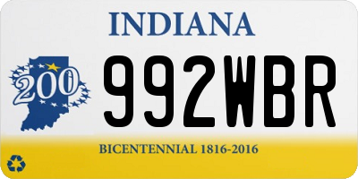 IN license plate 992WBR