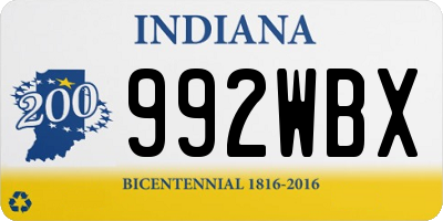 IN license plate 992WBX