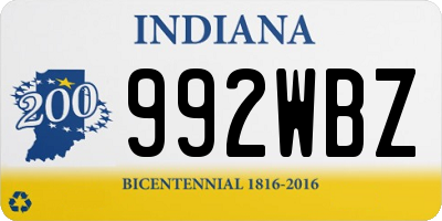 IN license plate 992WBZ