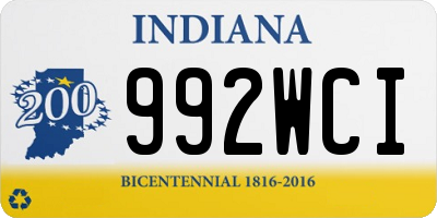 IN license plate 992WCI