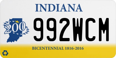 IN license plate 992WCM