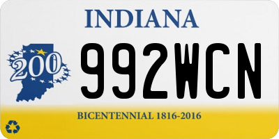 IN license plate 992WCN