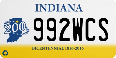IN license plate 992WCS