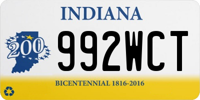 IN license plate 992WCT