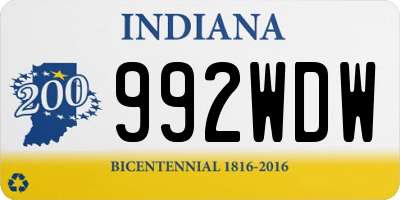 IN license plate 992WDW