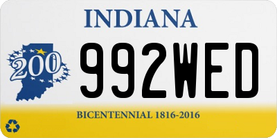 IN license plate 992WED