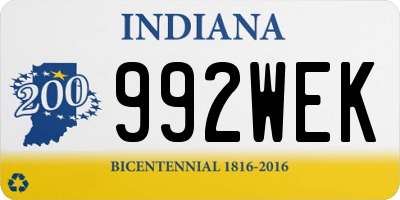 IN license plate 992WEK