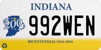 IN license plate 992WEN