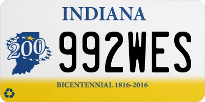 IN license plate 992WES