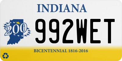 IN license plate 992WET