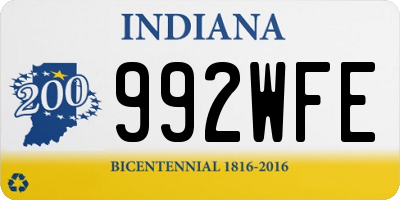 IN license plate 992WFE