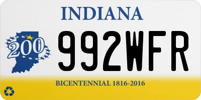 IN license plate 992WFR