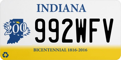 IN license plate 992WFV