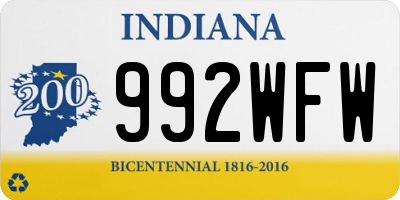 IN license plate 992WFW