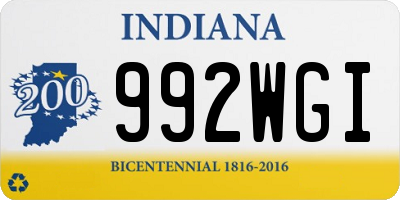 IN license plate 992WGI
