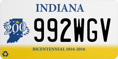 IN license plate 992WGV