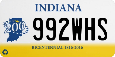 IN license plate 992WHS