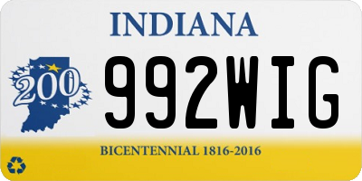 IN license plate 992WIG