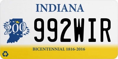 IN license plate 992WIR