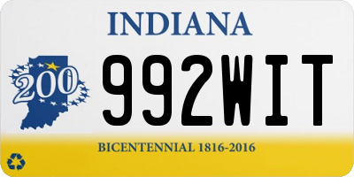 IN license plate 992WIT