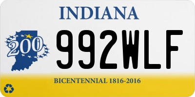 IN license plate 992WLF