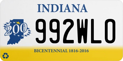 IN license plate 992WLO