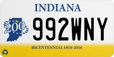 IN license plate 992WNY