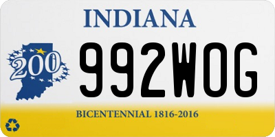 IN license plate 992WOG