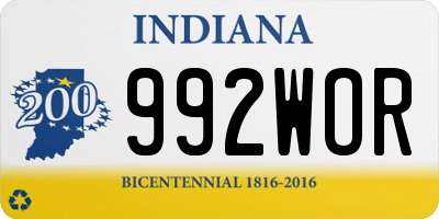 IN license plate 992WOR