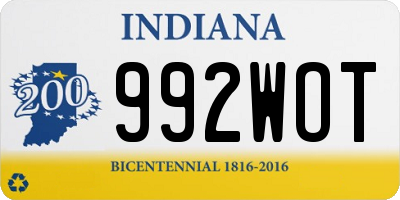 IN license plate 992WOT