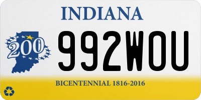 IN license plate 992WOU