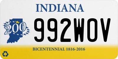 IN license plate 992WOV