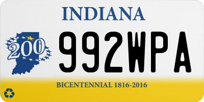 IN license plate 992WPA