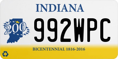 IN license plate 992WPC