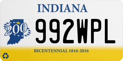 IN license plate 992WPL