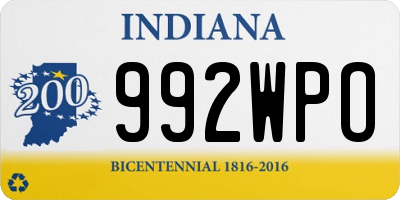 IN license plate 992WPO