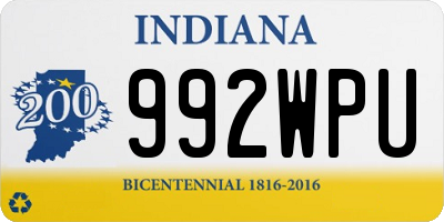 IN license plate 992WPU