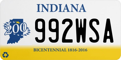 IN license plate 992WSA