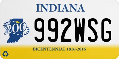 IN license plate 992WSG