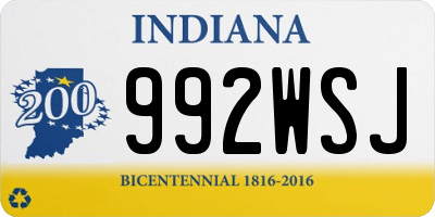 IN license plate 992WSJ