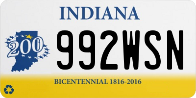 IN license plate 992WSN