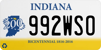 IN license plate 992WSO