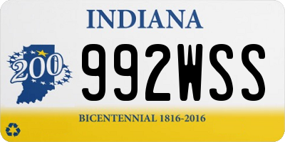 IN license plate 992WSS