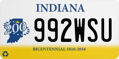 IN license plate 992WSU